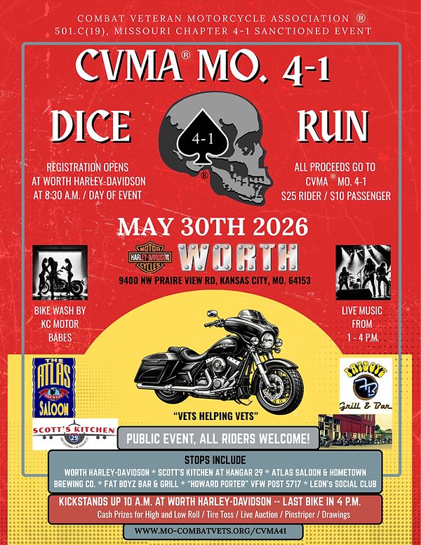 Flyer: CVMA® MO 4-1 Dice Run